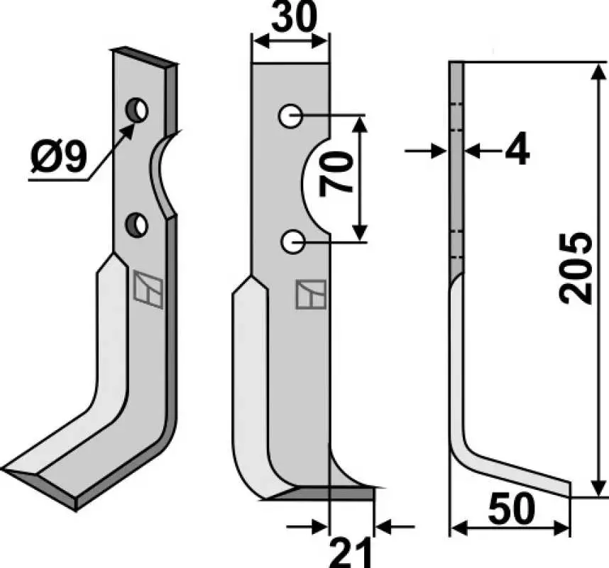 Fräsmesser 205x30mm, rechts